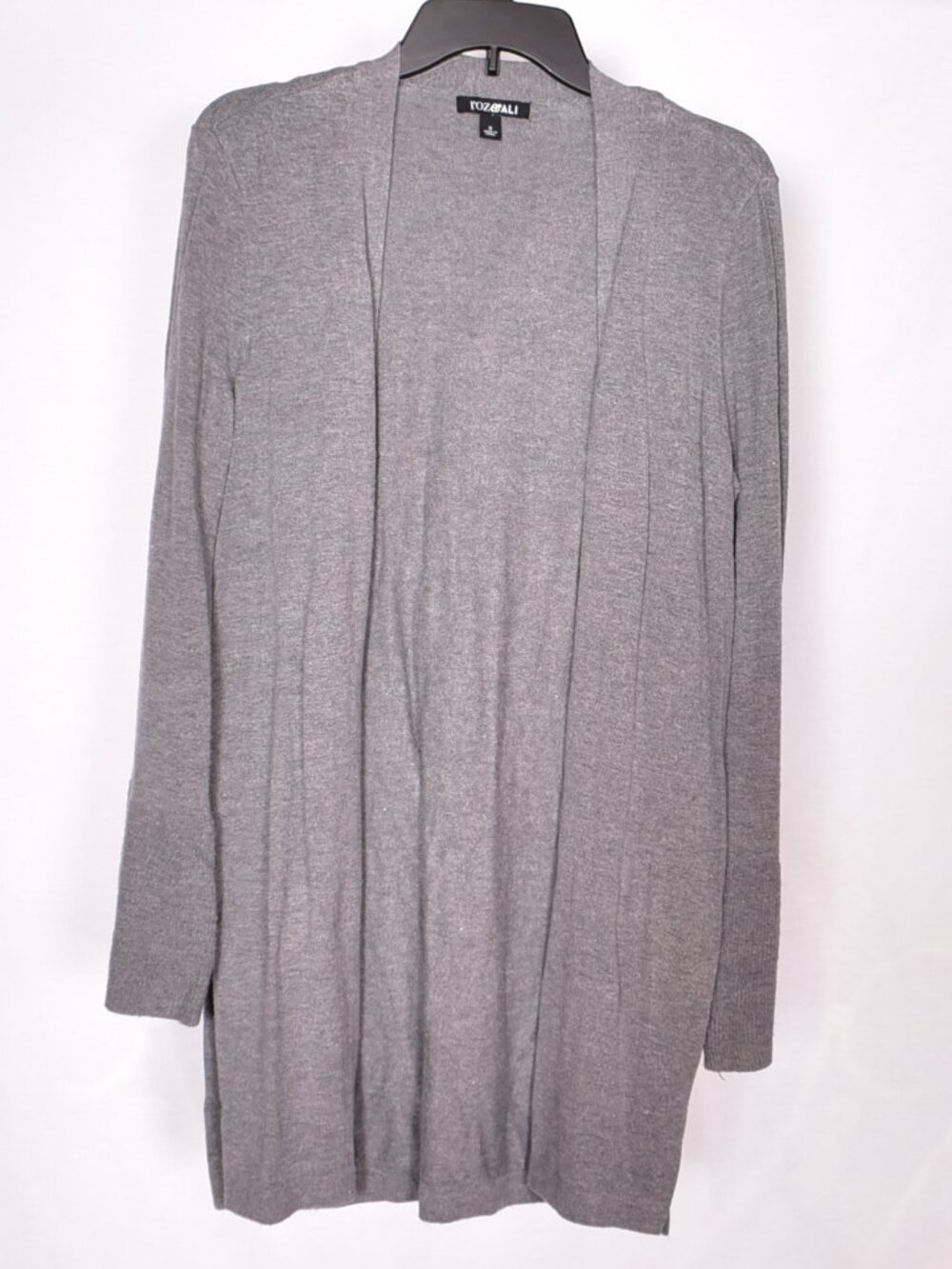 Roz & Ali Women's Grey Long sleeve Cardigan Sweater Size Small